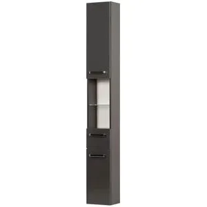 uno Bad-Hochschrank  Monti ¦ grau ¦ Maße (cm): B: 25 H: 195,5 T: 20.0