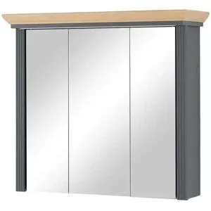 Höffner Spiegelschrank  Varese ¦ grau ¦ Maße (cm): B: 83 H: 75 T: 25.0