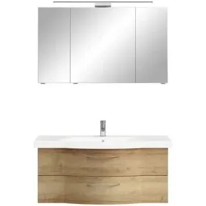 calmo Badezimmerkombination  Rovana ¦ holzfarben ¦ Maße (cm): B: 122