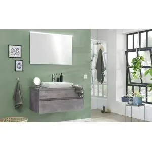 Höffner Badezimmerkombination  Zierker See ¦ grau ¦ Maße (cm): B: 100