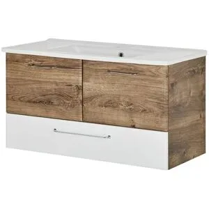 smart Waschtischunterschrank  Onda ¦ holzfarben ¦ Maße (cm): B: 96 H: 51 T: 44.0