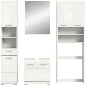 Höffner Badmöbel-Set SCHLOONSEE  4 teilig  bestehend aus: Hochschrank  WBU  Badspiegel
