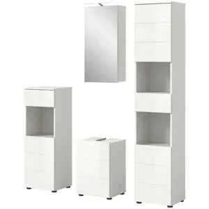 Höffner Badkombination   ¦ weiß ¦ Maße (cm): B: 144 H: 190