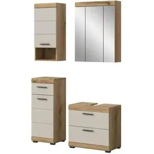 Höffner Badkombination  Schloonsee ¦ holzfarben ¦ Maße (cm): B: 112 H: 191