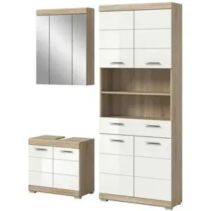 Höffner Badkombination  Langhagensee ¦ holzfarben ¦ Maße (cm): B: 149 H: 191