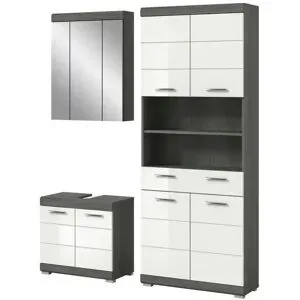 Höffner Badkombination  Schloonsee ¦ silber ¦ Maße (cm): B: 149 H: 191
