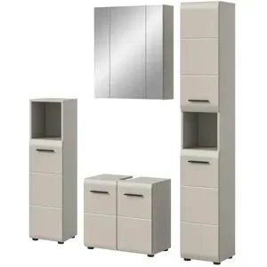 Höffner Badkombination   ¦ beige ¦ Maße (cm): B: 150 H: 185
