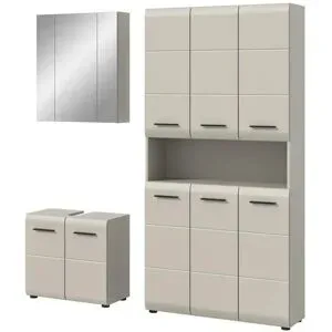 Höffner Badkombination   ¦ beige ¦ Maße (cm): B: 165 H: 185