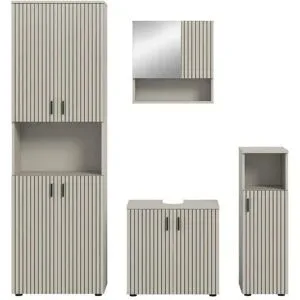 Höffner Badkombination   ¦ beige ¦ Maße (cm): B: 180 H: 192