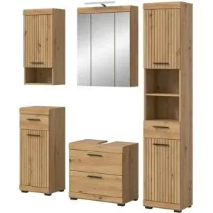 Höffner Badkombination   ¦ holzfarben ¦ Maße (cm): B: 164 H: 191
