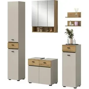 Höffner Badkombination   ¦ beige ¦ Maße (cm): B: 154 H: 191