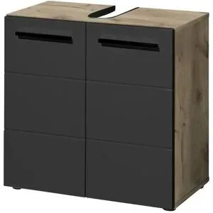 Höffner Waschbeckenunterschrank  Vilstalsee ¦ schwarz ¦ Maße (cm): B: 60 H: 62 T: 31.0