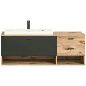 Höffner Waschtisch inkl. Waschbecken Grabowsee ¦ holzfarben ¦ Maße (cm): B: 140 H: 50 T: