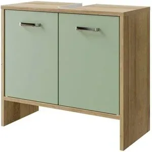 Höffner Waschbeckenunterschrank  Dieksee ¦ grün ¦ Maße (cm): B: 60,6 H: 54,3