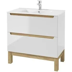 Höffner Waschbeckenunterschrank  Stolpsee ¦ weiß ¦ Maße (cm): B: 80 H: 80 T: 45.0