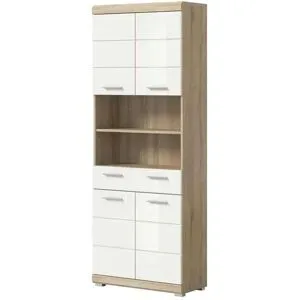 Höffner Hochschrank SCHLOONSEE  Breite 74cm  4 Türen  1 Schubkasten  2 offene Fächer