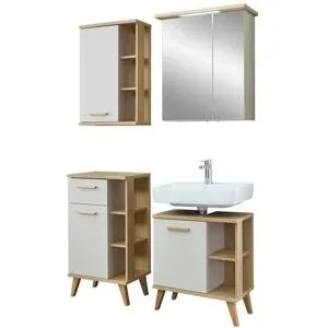 Höffner Badmöbel-Set  Dammsee ¦ beige ¦ Maße (cm): B: 111 H: 200