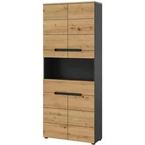 Höffner Hochschrank Canower See   ¦ grau ¦ Maße (cm): B: 76 H: 193