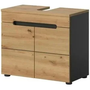 Höffner Waschbeckenunterschrank Canower See   ¦ grau ¦ Maße (cm): B: 63 H: 55