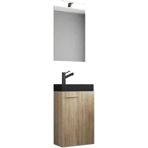 Höffner Badkombination   ¦ holzfarben ¦ Maße (cm): B: 41 H: 130