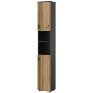 Höffner Hochschrank  Mönchsee ¦ grau ¦ Maße (cm): B: 30 H: 192