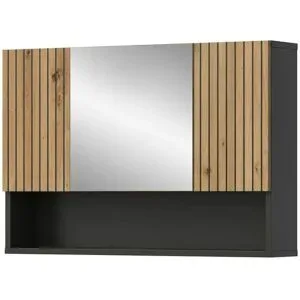 Höffner Spiegelschrank  Mönchsee ¦ grau ¦ Maße (cm): B: 80 H: 55
