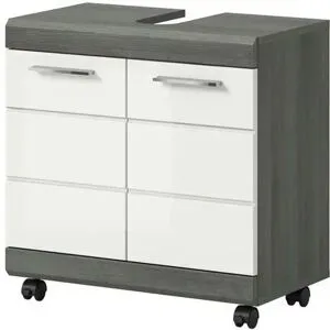 Höffner Waschbeckenunterschrank   ¦ silber ¦ Maße (cm): B: 60 H: 60
