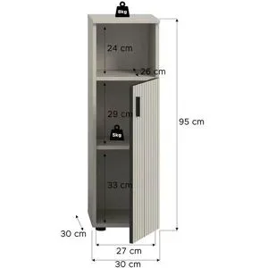 Höffner Midischrank   ¦ beige ¦ Maße (cm): B: 30 H: 95