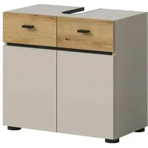 Höffner Waschbeckenunterschrank   ¦ beige ¦ Maße (cm): B: 60 H: 56
