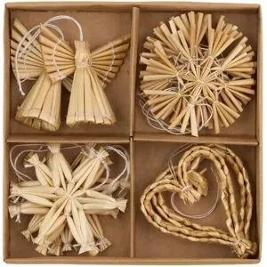HOME STORY Strohanhänger Set   ¦ beige ¦ Naturprodukte ¦ Maße (cm): B: 1,5 H: