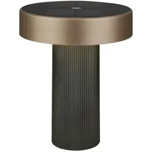 Höffner Akku Solar Tischleuchte   ¦ grau ¦ Maße (cm): H: 20  Ø: 16