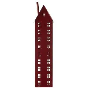 HOME STORY Laterne Haus   ¦ rot ¦ Aluminium ¦ Maße (cm): B: 13 H: 52 T: 11.5
