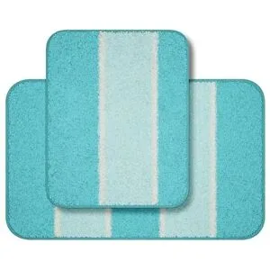 Grund Badematte 2er-Set   ¦ blau ¦ Synthetik ¦ Maße (cm): B: 50 H: 1,8
