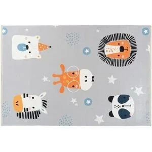 Höffner Kinderteppich  Animal ¦ grau ¦ Baumwolle ¦ Maße (cm): B: 115