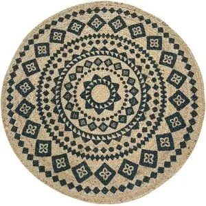 Höffner Jute-Teppich  Mamda Ornament ¦ beige ¦ Jute Ø: 80