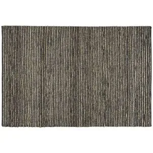 Höffner Handweb-Teppich  Kima ¦ schwarz ¦ Jute,Wolle ¦ Maße (cm): B: 80