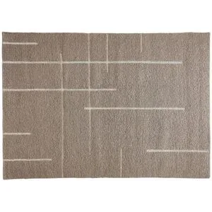 Höffner Handweb-Teppich  Boutique ¦ braun ¦ Wolle,Baumwolle ¦ Maße (cm): B: 190