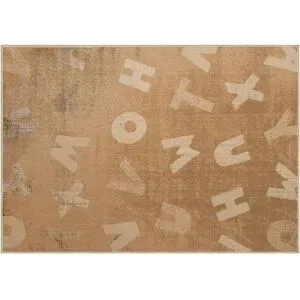 KJUT Webteppich  Alphabet ¦ beige ¦ Synthetische Fasern ¦ Maße (cm): B: 133