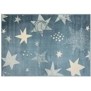 KJUT Webteppich  Star ¦ blau ¦ Synthetische Fasern ¦ Maße (cm): B: 133