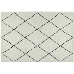 Höffner Webteppich  Ideal Shaggy ¦ weiß ¦ Synthetische Fasern ¦ Maße (cm): B: 140