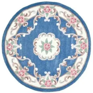 THEKO Vintageteppich  Ming ¦ blau ¦ Synthetische Fasern ¦ Maße (cm): B: 190 H: