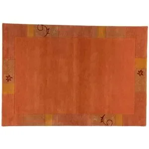 THEKO Wollteppich  Royal Ganges ¦ rot ¦ Viskose ¦ Maße (cm): B: 120 H: 1,3