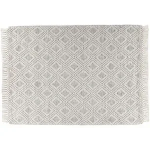 THEKO Wollteppich  Visby ¦ beige ¦ Baumwolle ¦ Maße (cm): B: 190 H: 1