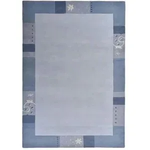 THEKO Wollteppich  Royal Ganges ¦ blau ¦ Wolle ¦ Maße (cm): B: 160 H: 1,3
