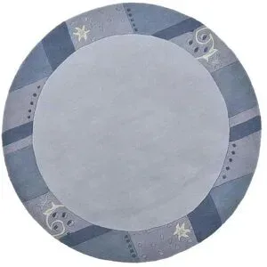 THEKO Wollteppich  Royal Ganges ¦ blau ¦ Wolle ¦ Maße (cm): B: 150 H: 1,3