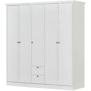 Höffner Drehtürenschrank  Laurito ¦ weiß ¦ Maße (cm): B: 190 H: 200 T: 67.0
