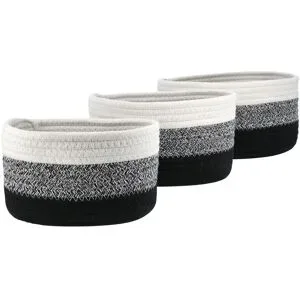 Höffner Aufbewahrungskörbe  3er Set   ¦ mehrfarbig ¦ Polyester,Baumwolle ¦ Maße (cm): B: