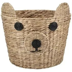 Höffner Aufbewahrungskorb  Hund ¦ braun ¦ Wasserhyazinthe,Metall ¦ Maße (cm): H: 27  Ø: