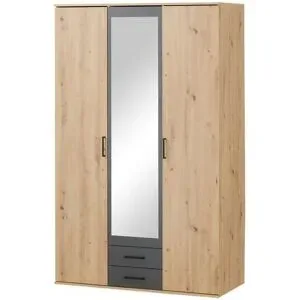 Höffner Kleiderschrank 3-türig  Caterton ¦ holzfarben ¦ Maße (cm): B: 120 H: 196 T: 53.5