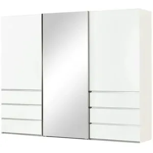 Höffner Schwebetürenschrank  3-türig  Mitta ¦ weiß ¦ Maße (cm): B: 250 H: 236 T: 67.0